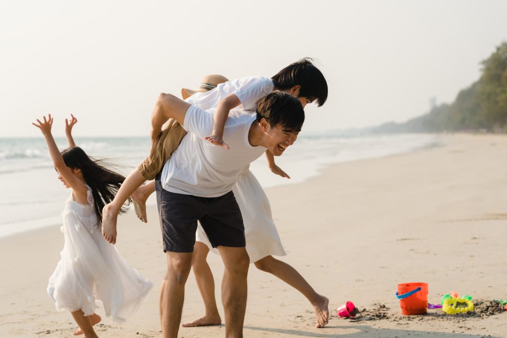 Chinese family in vacation