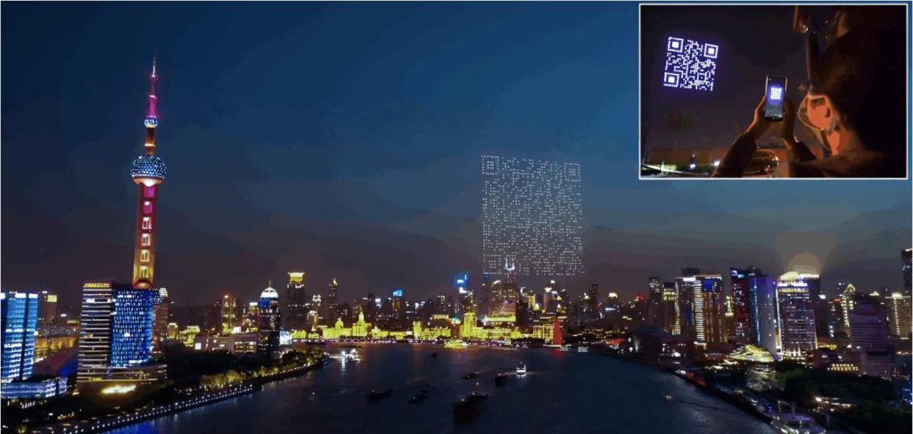 QRcode di droni a Shanghai